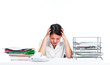 Young business woman having a stress.