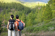 Couple hiking in the wilderness