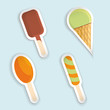 Set of ice-cream paper stickers