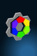 Logo Farbsechseck 3d
