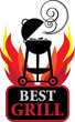 Best grill label, vector illustration