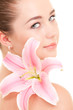 Cute woman with flower Cute woman with flower
