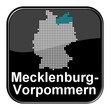 Glossy Button  - Karte: Bundesland Mecklenburg-Vorpommern