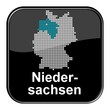 Glossy Button - Deutschlandkarte: Bundesland Niedersachsen
