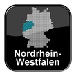 Glossy Button - Deutschlandkarte: Bundesland Nordrhein-Westfalen