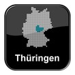 Glossy Button schwarz - Deutschlandkarte: Bundesland Thüringen