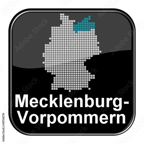 Illustration: Glossy Button - Karte: Bundesland Mecklenburg-Vorpommern Glossy Button - Karte: Bundesland Mecklenburg-Vorpommern