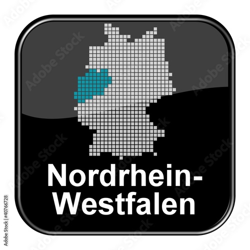 Illustration: Glossy Button - Deutschlandkarte: Bundesland Nordrhein-Westfalen Glossy Button - Deutschlandkarte: Bundesland Nordrhein-Westfalen