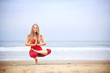 Yoga balancing asana on toes