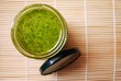 Fresh basil pesto, italian green sauce dressing for pasta Fresh basil pesto, italian green sauce dressing for pasta