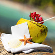 Caribbean paradise beach coconuts cocktail