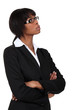 Businesswoman deep in thought