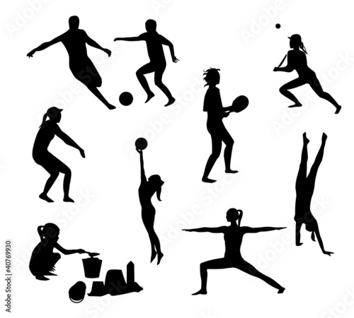 Vector: Beach games silhouettes pack Beach games silhouettes pack
