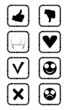 Social icons silhouettes