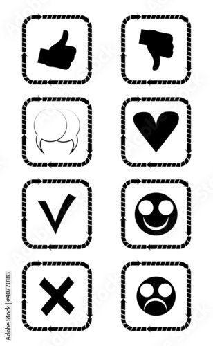 Vector: Social icons silhouettes Social icons silhouettes