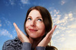 woman looking up into the sky