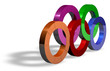 Abstract 3d circles connect in perspective Abstract 3d circles connect in perspective