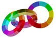 Abstract 3d circles connect in perspective Abstract 3d circles connect in perspective