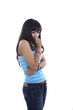 Frightened woman