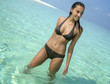 Beautiful sexy girl standing in lagoon (Maldives)