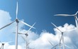 Wind turbines with cloudy background