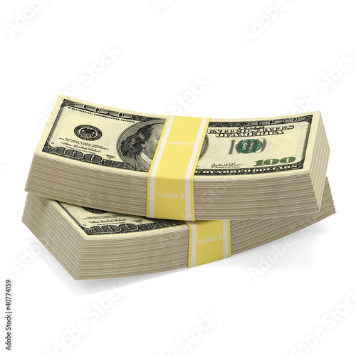Illustration: Bundle of money isolated on white background Bundle of money isolated on white background
