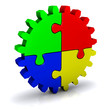 Zahnrad als Puzzle