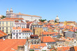 Alfama view, Lisbon. Roofs, Monastery Sao Vicente, Church Santa Alfama view, Lisbon. Roofs, Monastery Sao Vicente, Church Santa