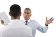 Man yelling at his assistant