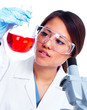 Scientific woman working in laboratory.