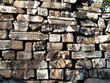 Ancient bricks of Bayon Temple, Angkor, Cambodia