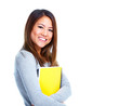 Student girl with book.