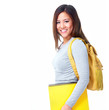 Student girl with book.
