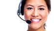 Call centre operator. Chinese businesswoman.