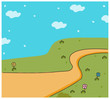 Path over the green landscape