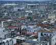 Aerial view of apartment buildings in city