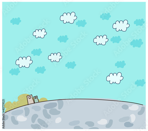 Vector: Blue sky and building exterior Blue sky and building exterior