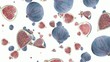 Figs falling down on white background