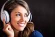 Woman listening to music Woman listening to music