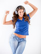 Happy woman with headphones Happy woman with headphones