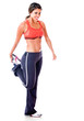 Athletic woman stretching