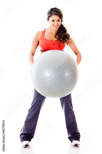 Photo: Woman with Pilates ball Woman with Pilates ball
