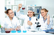 Young scientists working in laboratory