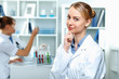 Young scientists working in laboratory
