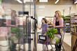 Mother and daughter shopping in supermarket