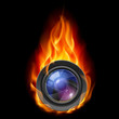 Burning the camera lens