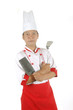 chef holding cooking utensils