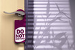 Door handler where its written do not disturb