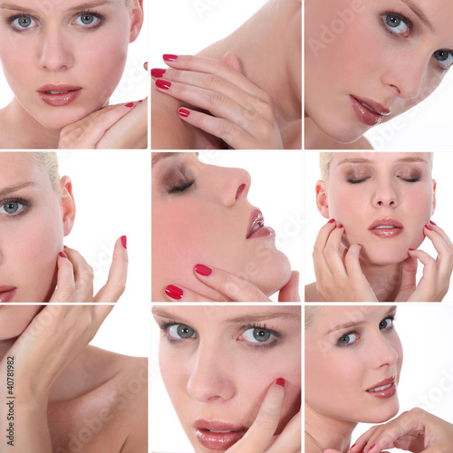 Photo: Collage of portraits of a young blond woman Collage of portraits of a young blond woman