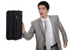 Man running with briefcase